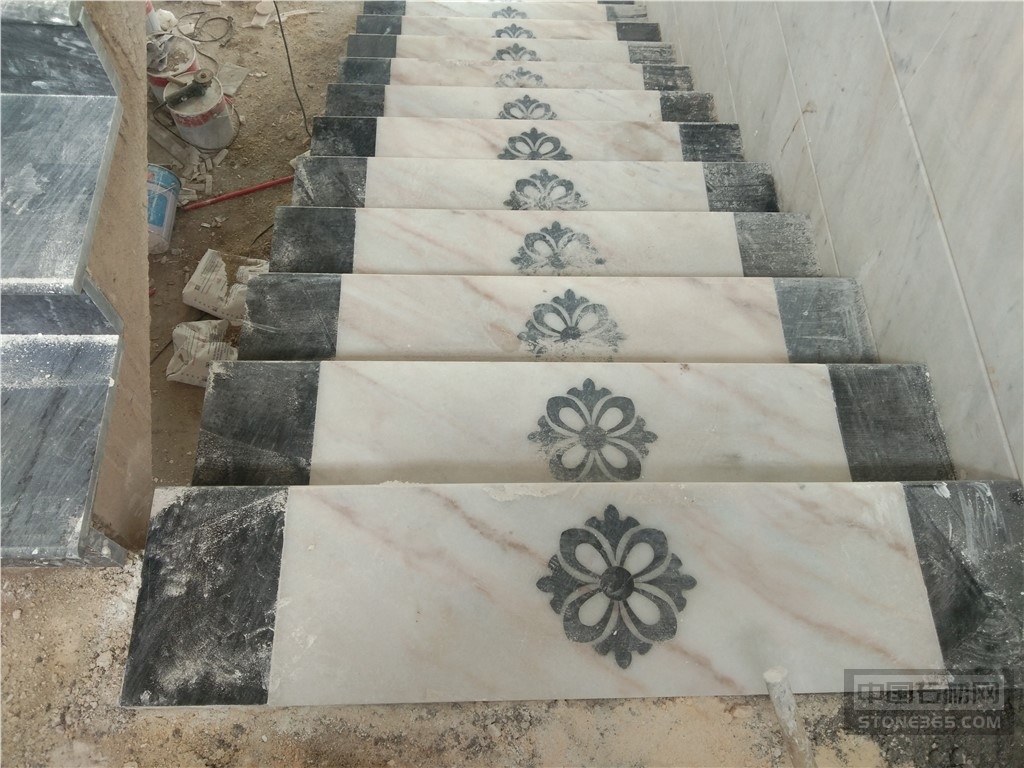 追紋圖案拼花樓梯踏步加工工藝 不凡的石材藝術